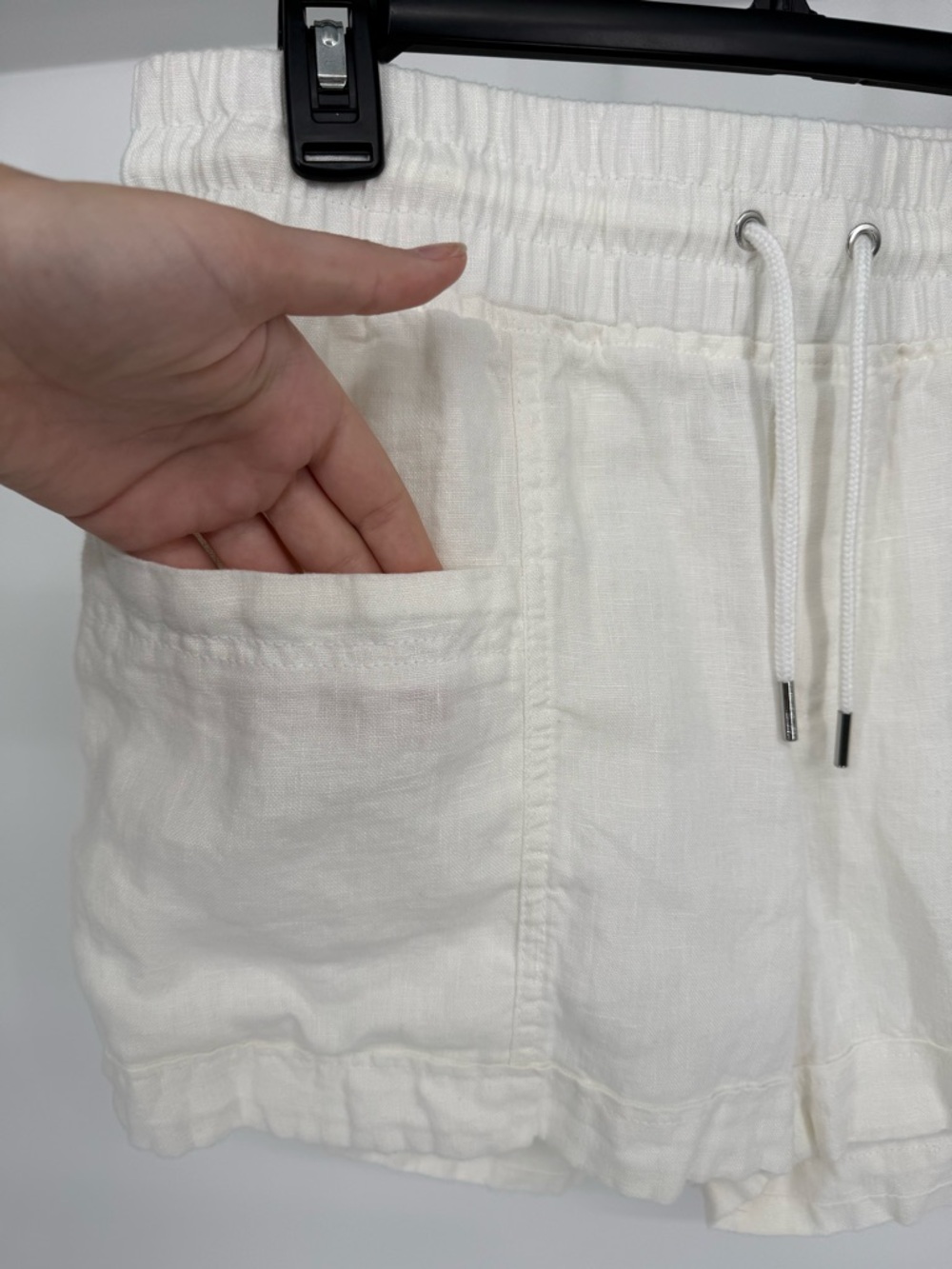 Athleta Cabo Linen 4” Shorts 10 Pull On Drawstring Summer Beach Resort Shorts‎ - Picture 3 of 14